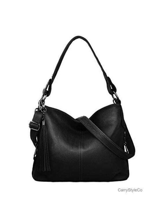 Handbags - Genuine Leather Hobo Bag Shoulder Crossbody Purse Tassel Large